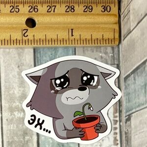 🌀10/$10🌀 Cartoon Raccoon Reusable Waterproof Vinyl Sticker Decal